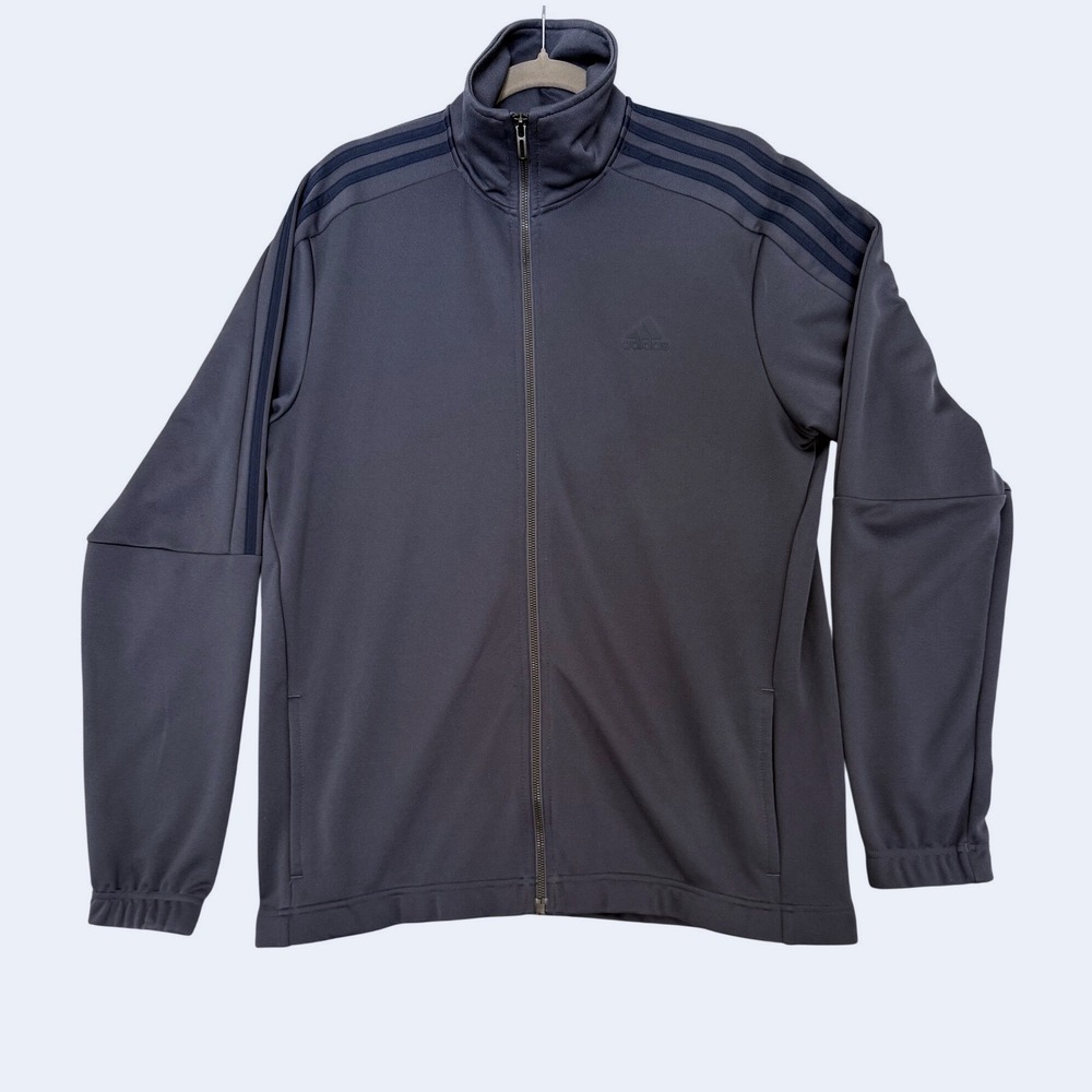 adidas‎ Men's Track Jacket Full Zip Blue 3-Stripes Size M Small Snags